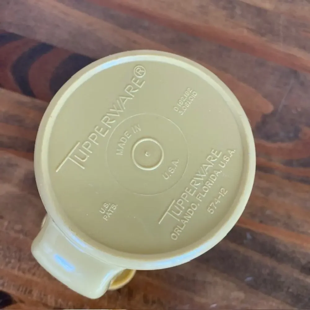 Vintage Tupperware Pieces - Yellow Creamer with Flip Top Lid & Deli Keeper